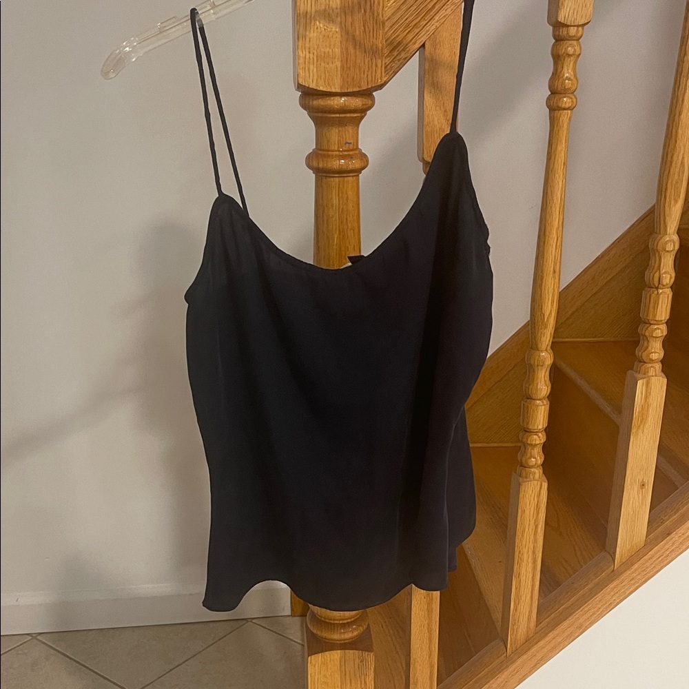 Diane Von Furstenberg Black Satin Spaghetti-Strap Cami